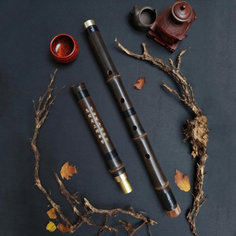 Sutla Shakuhachi 54cm Vertical Flute D Key Shakuhachi 5 Holes Bamboo Flute Woodwind Instrument (Classic) - Image 3